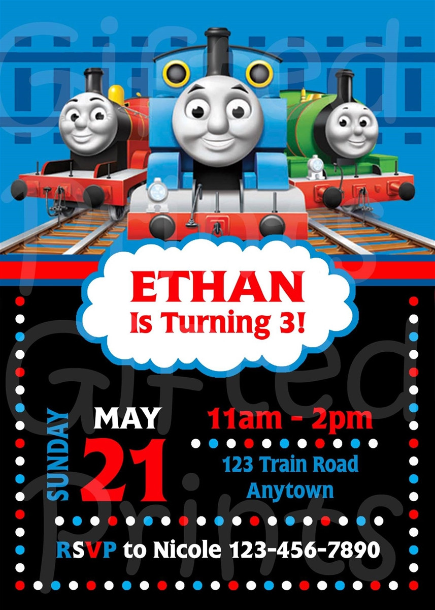 Personalized Thomas The Train Birthday Invitations
 Birthday Invitation Thomas the Train Theme