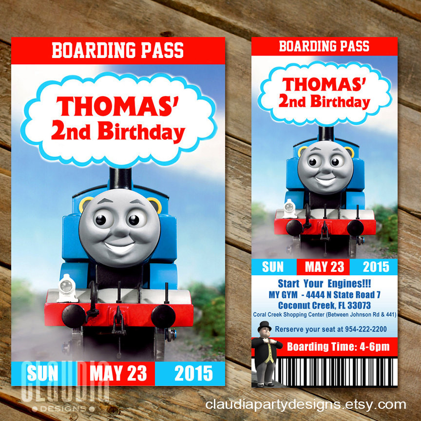 Personalized Thomas The Train Birthday Invitations
 Thomas the Train Ticket Invitation Thomas by