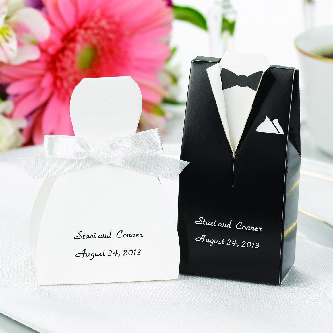 Personalized Wedding Favor Boxes
 Personalized Bridal Gown Wedding Favor Box – Candy Cake