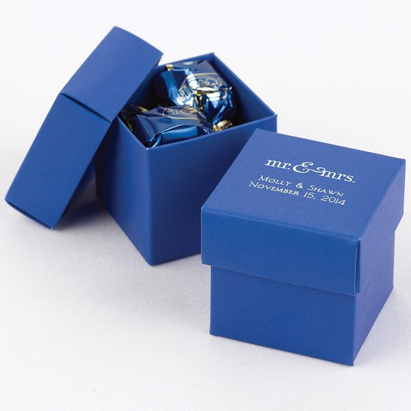 Personalized Wedding Favor Boxes
 Mix and Match Personalized Royal Blue Favor Box Set of 25
