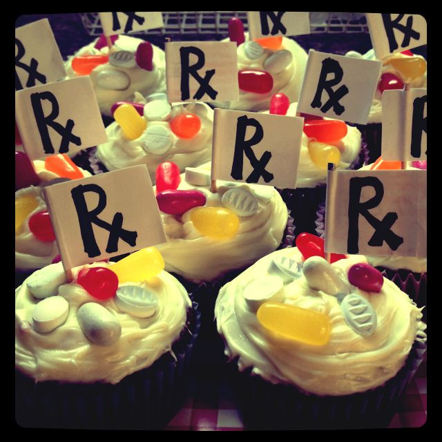 Pharmacist Graduation Party Ideas
 Pharmacy cupcakes I made for a work party red velvet