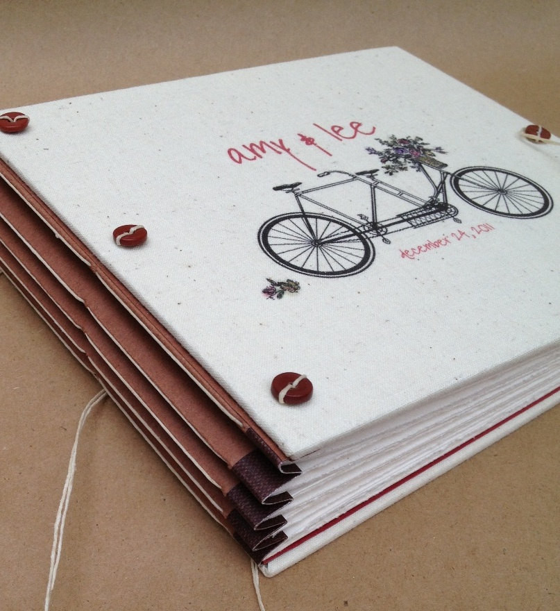 Photo Album Wedding Guest Book
 Personalized Bicycle Wedding Guest Book or Booth Album