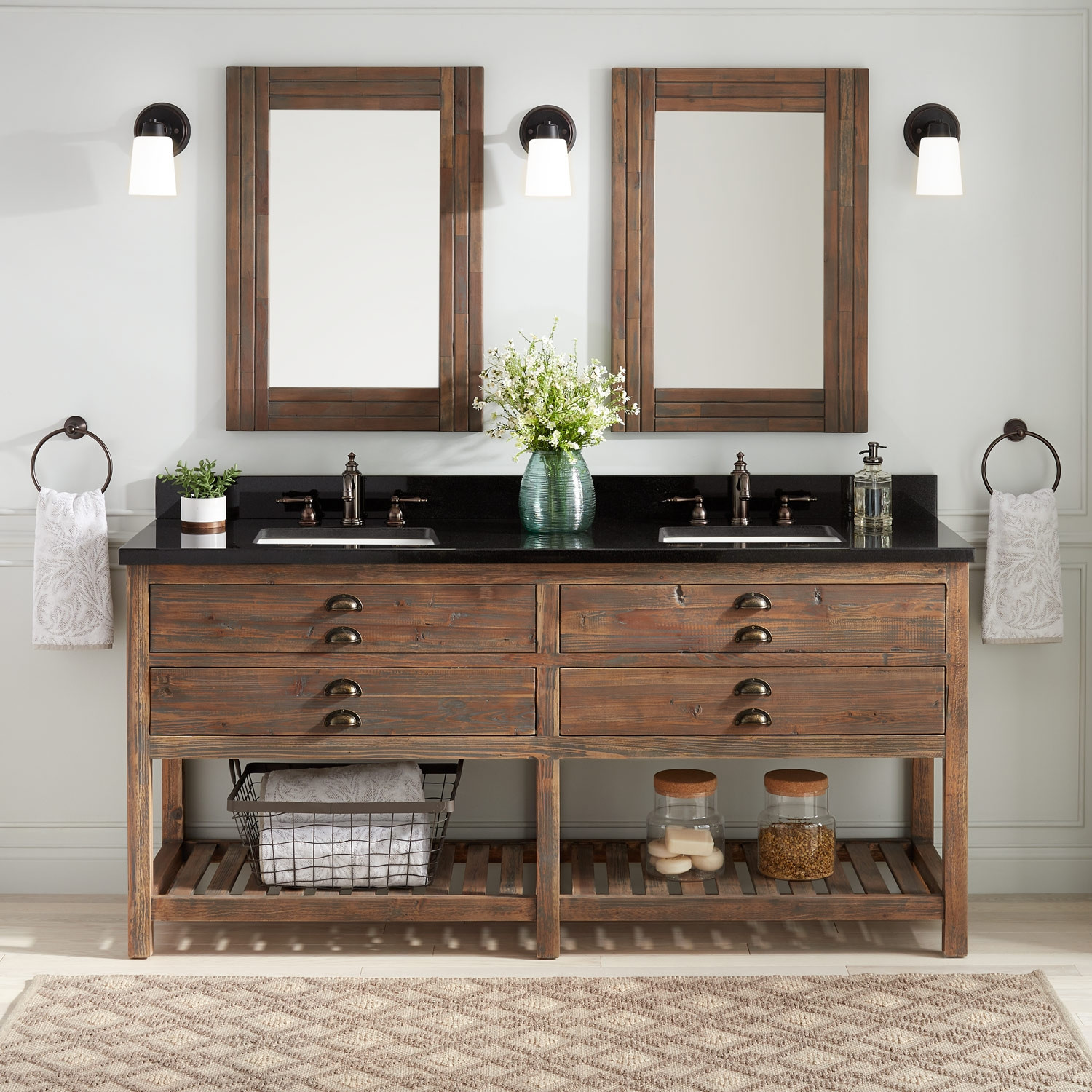 Pictures Of Bathroom Vanities
 72" Benoist Reclaimed Wood Console Double Vanity for