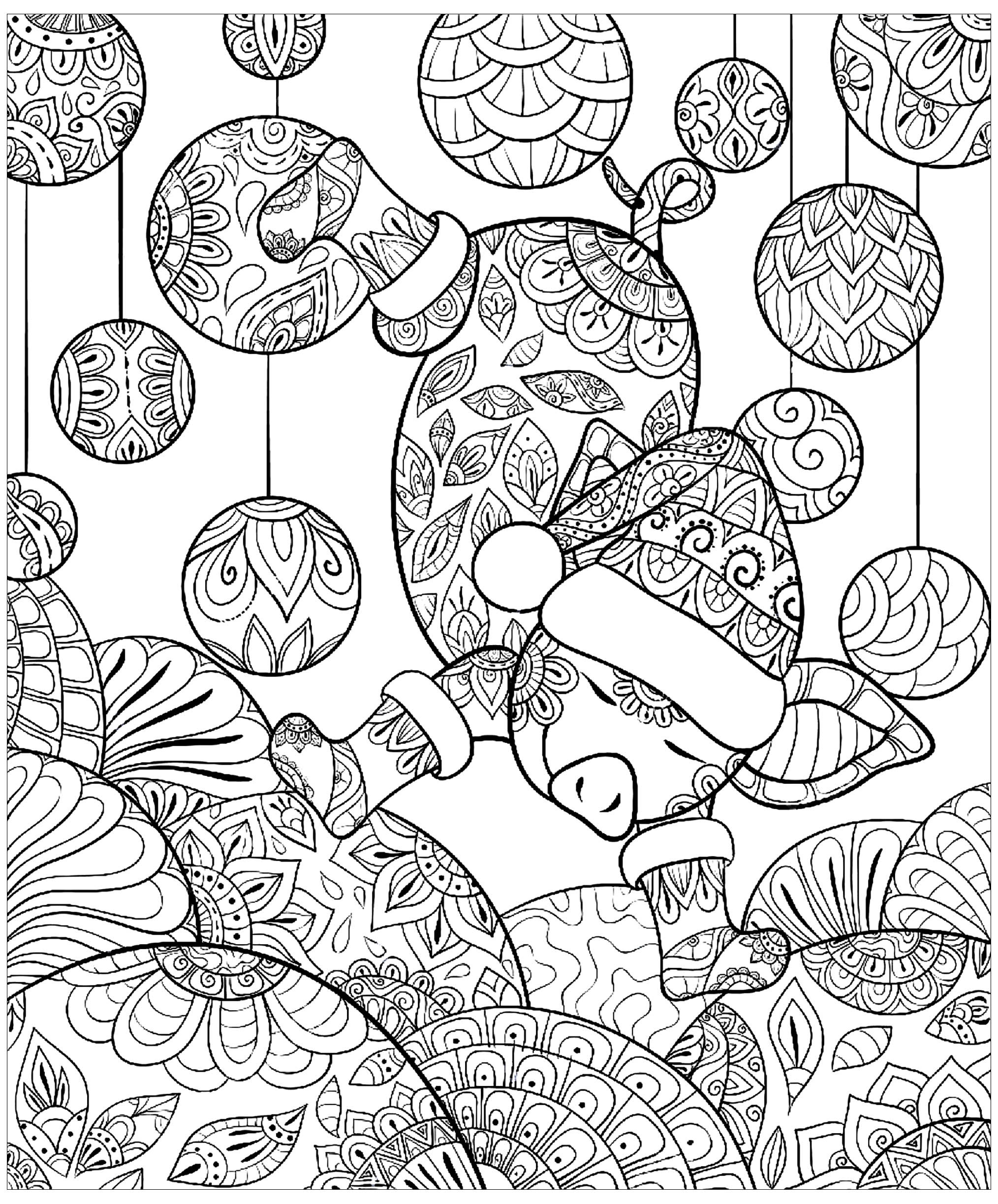 Pig Coloring Pages For Adults
 Pig christmas zentangle Pigs Adult Coloring Pages