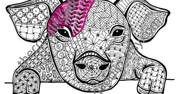 Pig Coloring Pages For Adults
 pig coloring sheet animal coloring pdf by