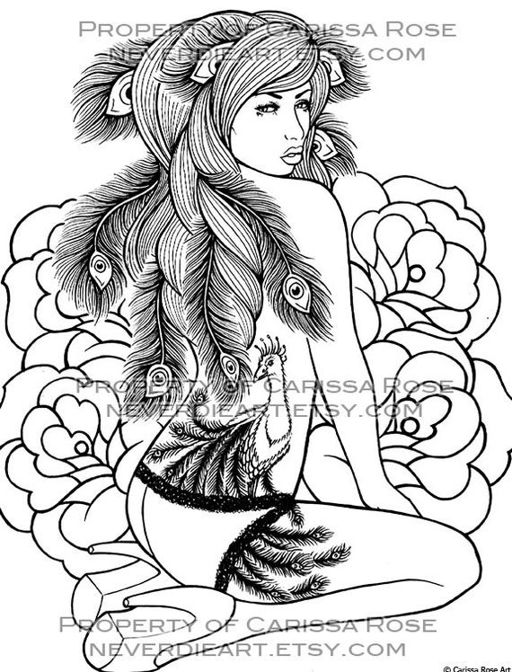 Pin Up Girls Coloring Book
 Digital Download Print Your Own Coloring Book Outline Page
