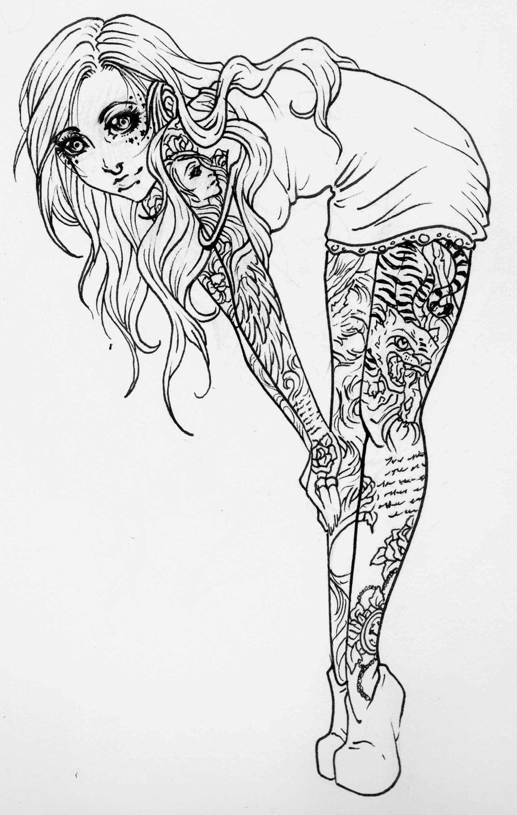 Pin Up Girls Coloring Book
 pin up girl tattoo designs Google Search