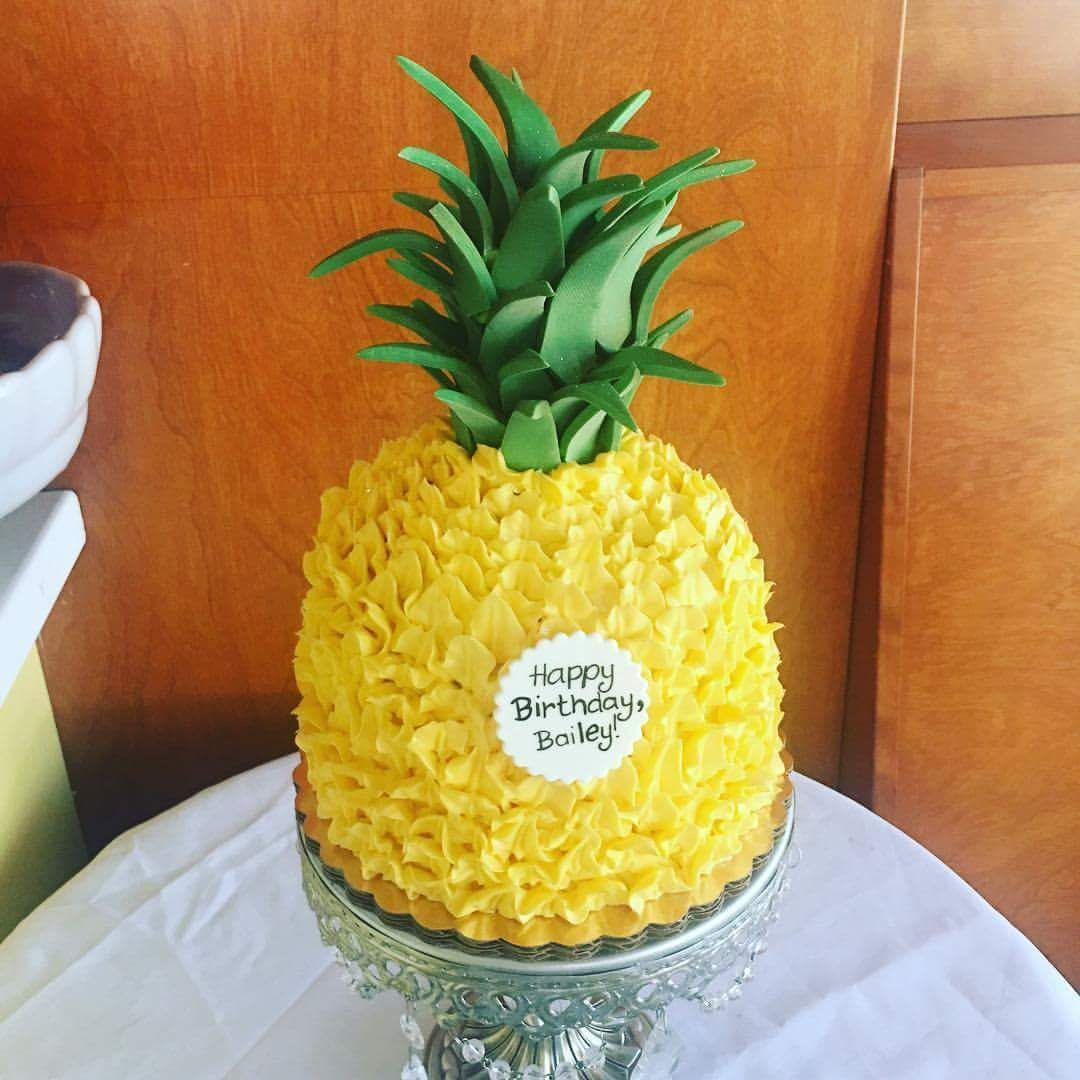 Pineapple Birthday Cake
 Pineapple buttercream and fondant birthday cake in 2019