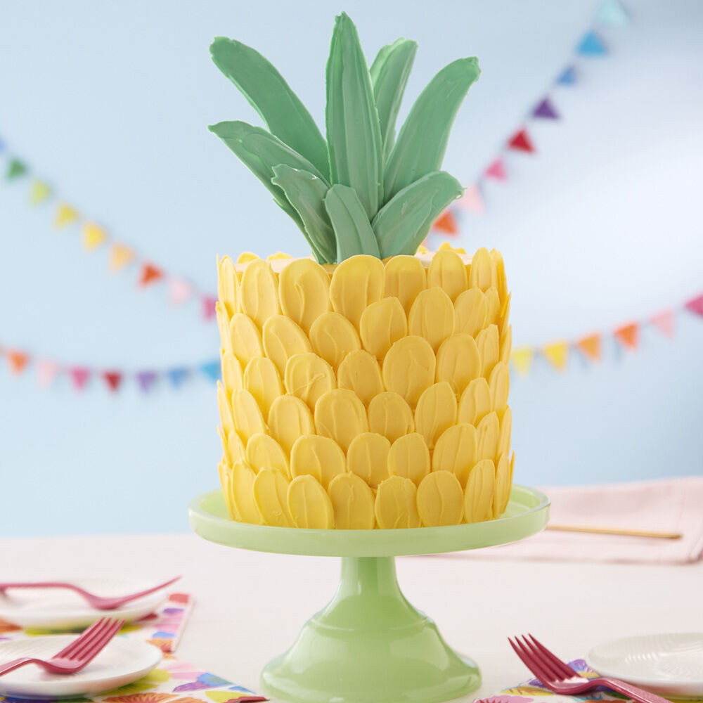 Pineapple Birthday Cake
 Brush Stroke Pineapple Cake