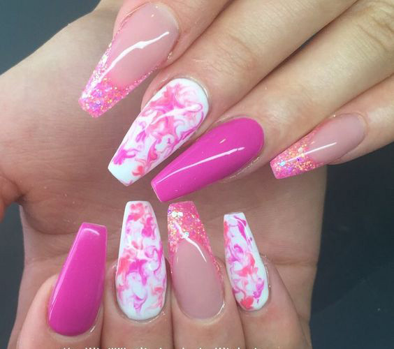 Pink Acrylic Nail Designs
 60 Best Pink Acrylic Nail Art Designs