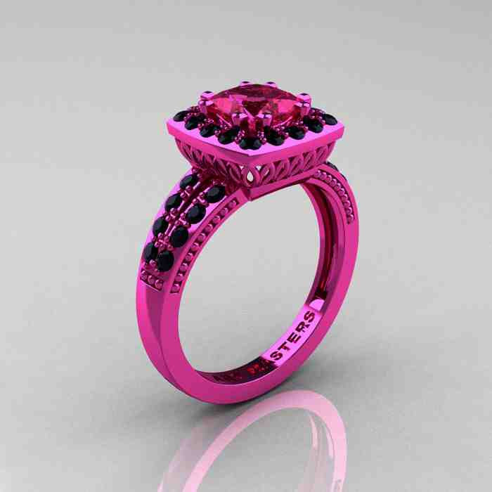 Pink And Black Wedding Rings
 Pink And Black Diamond Engagement Rings Wedding and