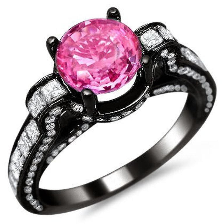 Pink And Black Wedding Rings
 Black And Pink Wedding Rings