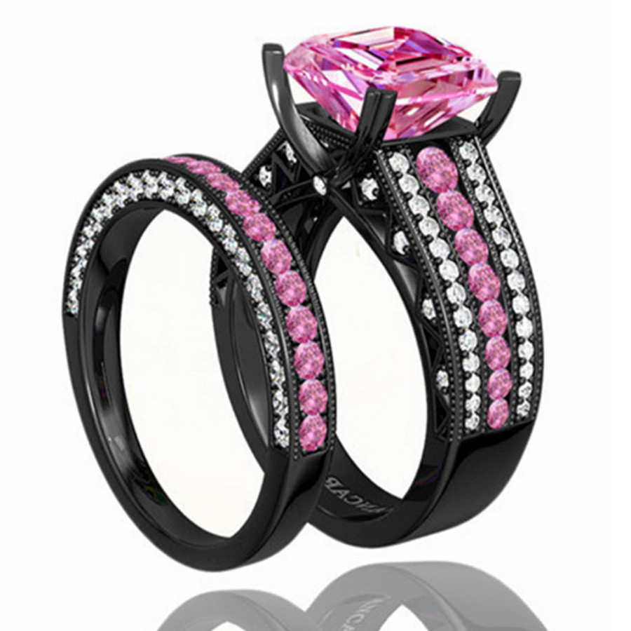 Pink And Black Wedding Rings
 Aliexpress Buy YaYI Fashion Women s Jewelry Couple