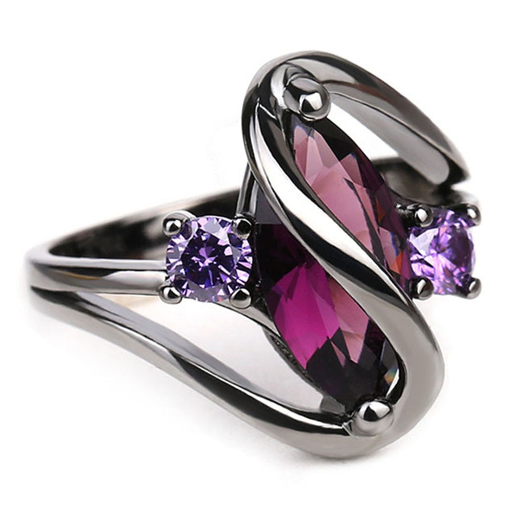 Pink And Black Wedding Rings
 Trendy Pink Engagement Wedding Rings For Women Horse Eye