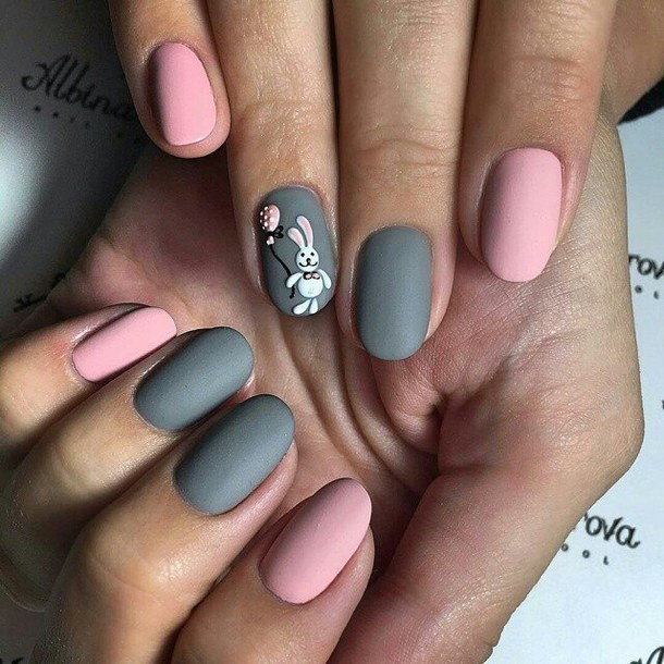 Pink And Gray Nail Designs
 image by marine21 on Favim