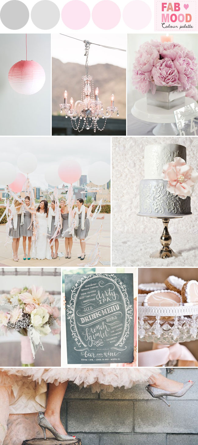 Pink And Grey Wedding Colors
 Grey Pink Wedding Colors Palette Ideas Grey and Pink