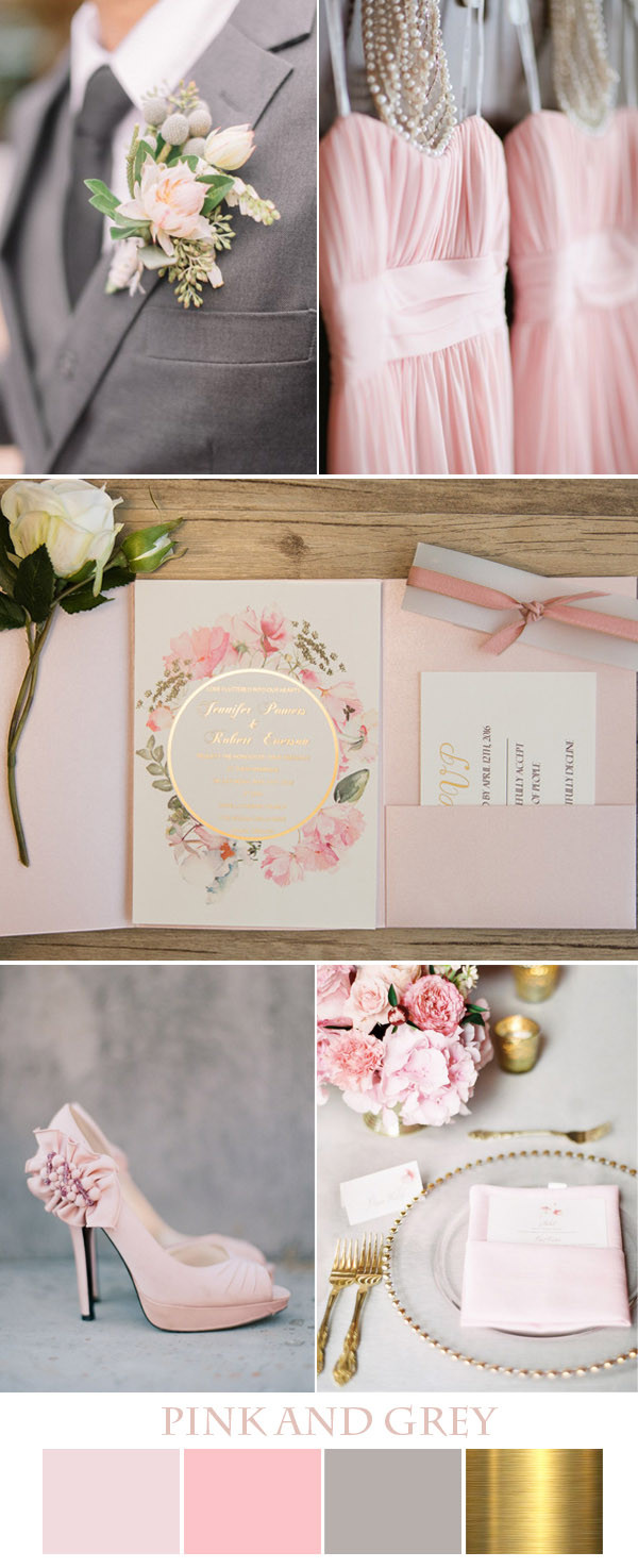 Pink And Grey Wedding Colors
 Seven Gorgeous Pink Wedding Colors And Invitations In