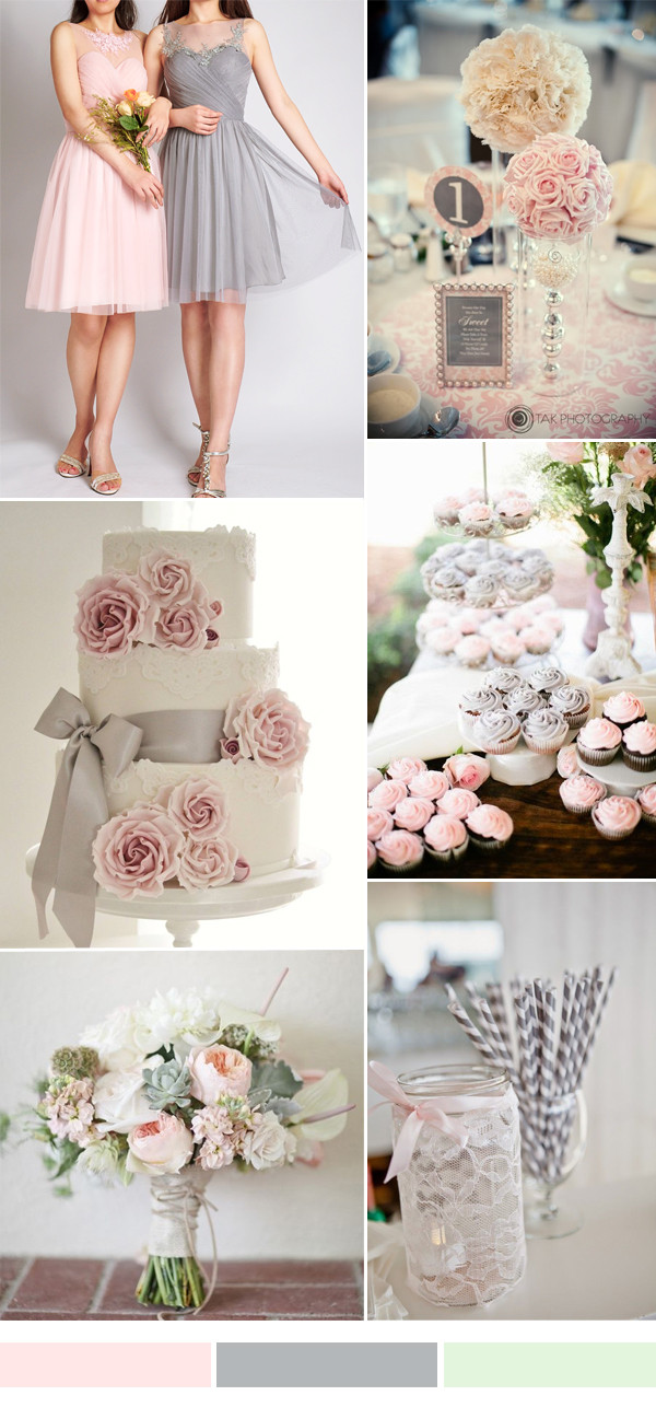 Pink And Grey Wedding Colors
 22 Amazing Wedding Color Ideas and Bridesmaid Dresses You