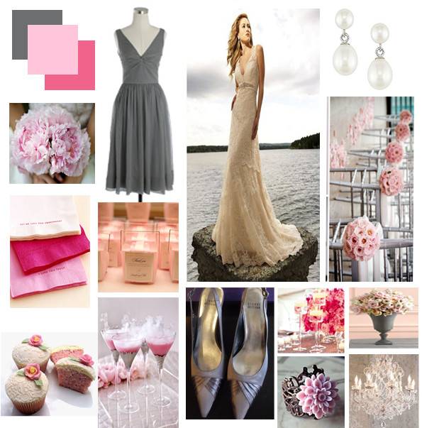 Pink And Grey Wedding Colors
 Pink & Gray Wedding Colors