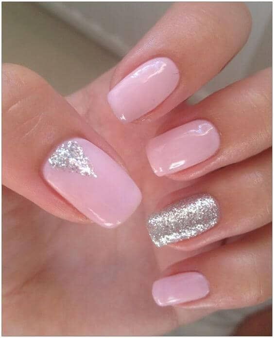 Pink And Silver Glitter Nails
 50 Dazzling Ways to Create Gel Nail Design Ideas to