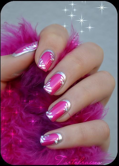 Pink And Silver Nail Designs
 Hot Pink And Silver Nail Art s and