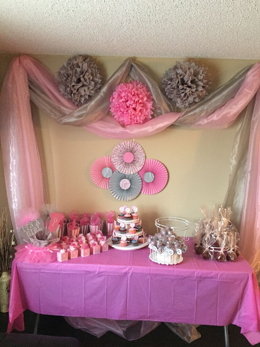 Pink Baby Shower Decoration Ideas
 Pink and gray baby shower
