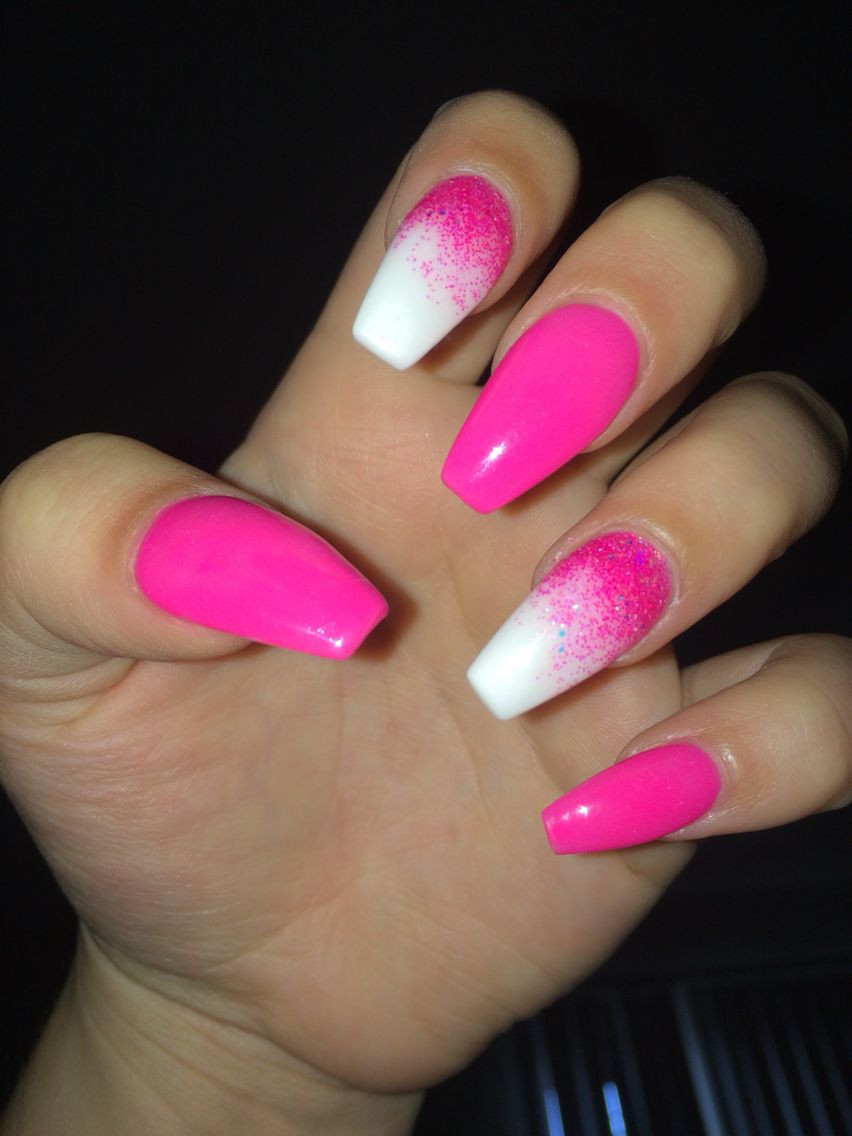 Pink Gel Nail Designs
 Hot pink Ombré nails Nails in 2019