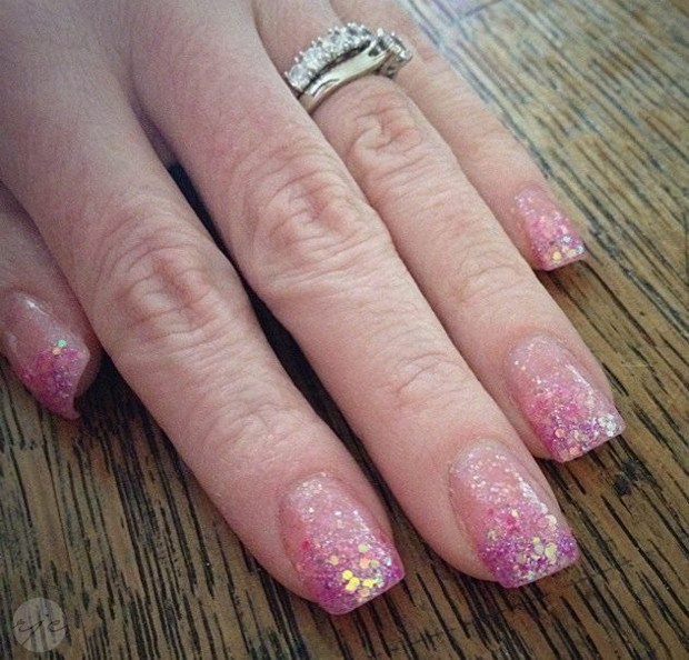 Pink Glitter Acrylic Nails
 Easiest DIY Acrylic Nails