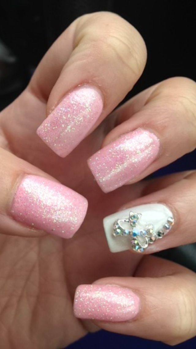 Pink Glitter Nails Acrylic
 Baby pink glitter acrylic nails Counting All Ten
