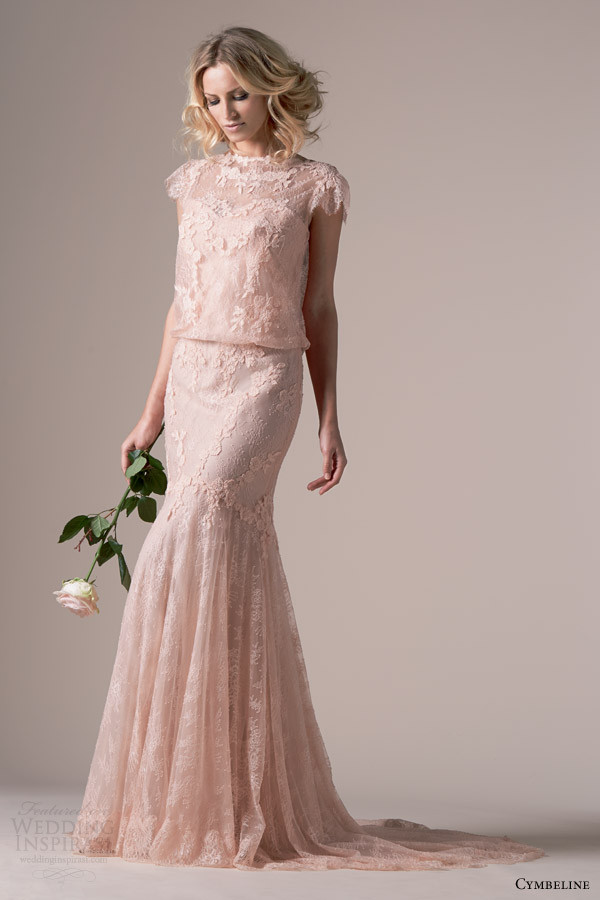 Pink Lace Wedding Dress
 Cymbeline Bridal 2015 Wedding Dresses