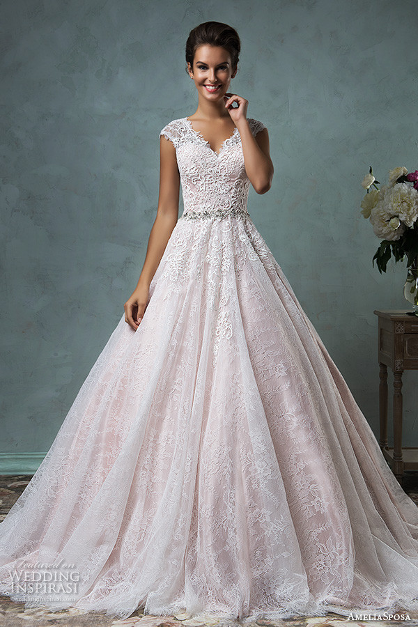 Pink Lace Wedding Dress
 Amelia Sposa 2016 Wedding Dresses — Volume 2