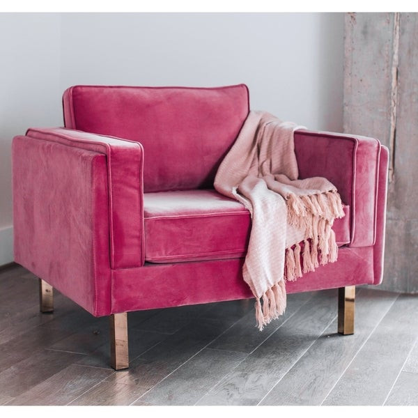 Pink Living Room Chair
 Shop Kinsley Modern Pink Velvet Upholstered Living Room
