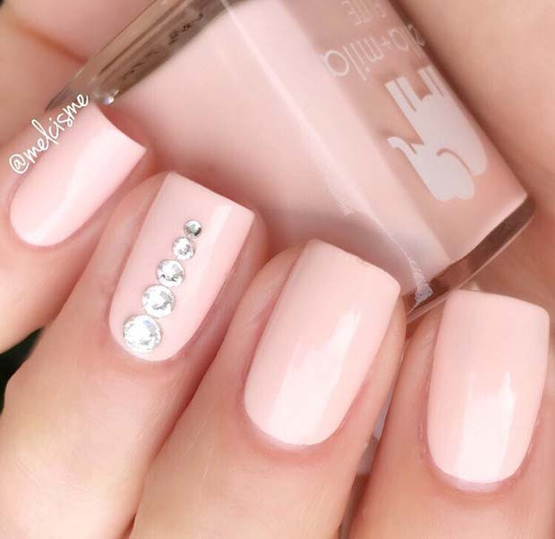 Pink Nail Designs With Rhinestones
 41 Elegant Nail Designs with Rhinestones