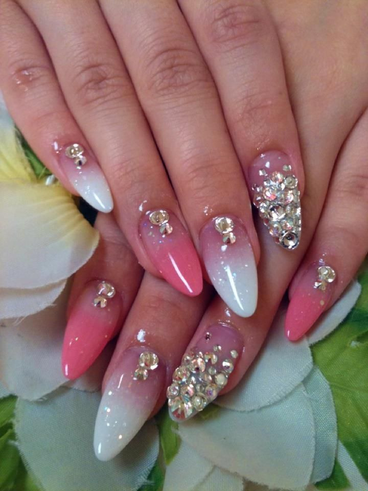 Pink Nail Designs With Rhinestones
 Acrylic Nail Designs With Rhinestones