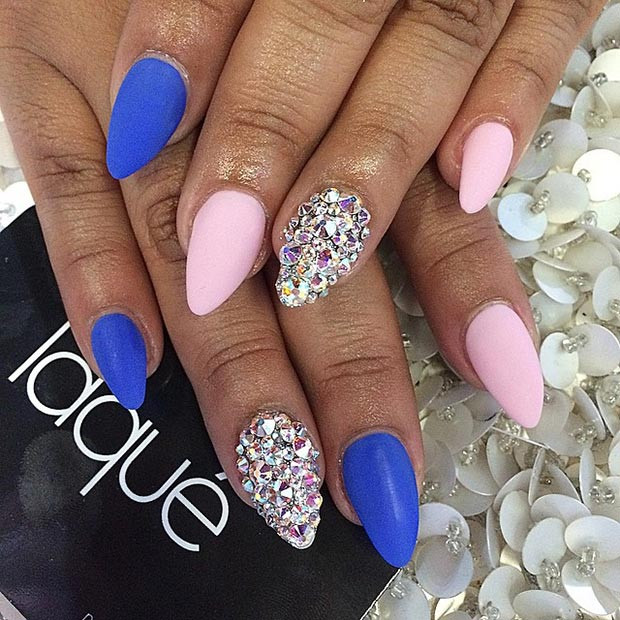 Pink Nail Designs With Rhinestones
 30 Creative Stiletto Nail Designs