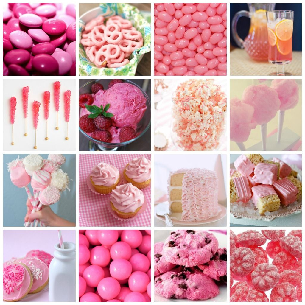 Pink Party Food Ideas
 PINK TREATS m & m’s pretzels jelly belly pink