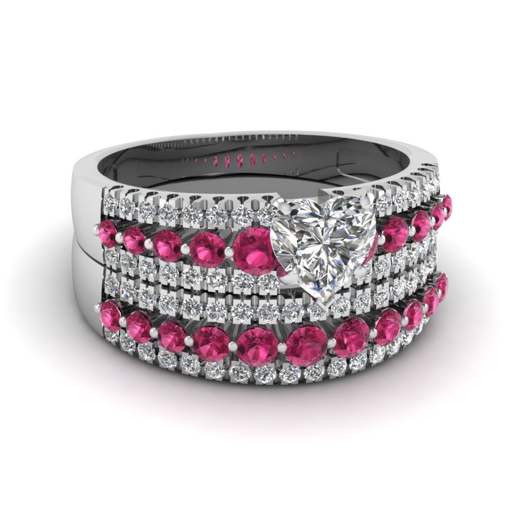 Pink Wedding Ring Set
 Buy Affordable Pink Sapphire Wedding Ring Sets line
