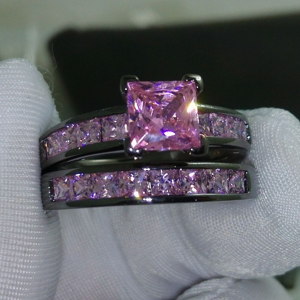 Pink Wedding Ring Set
 Pin on wedding ideas