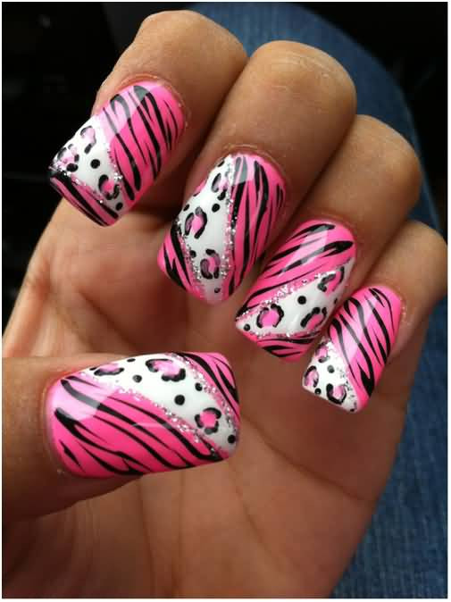 Pink Zebra Nail Designs
 55 Most Beautiful Zebra Print Nail Art Design Ideas