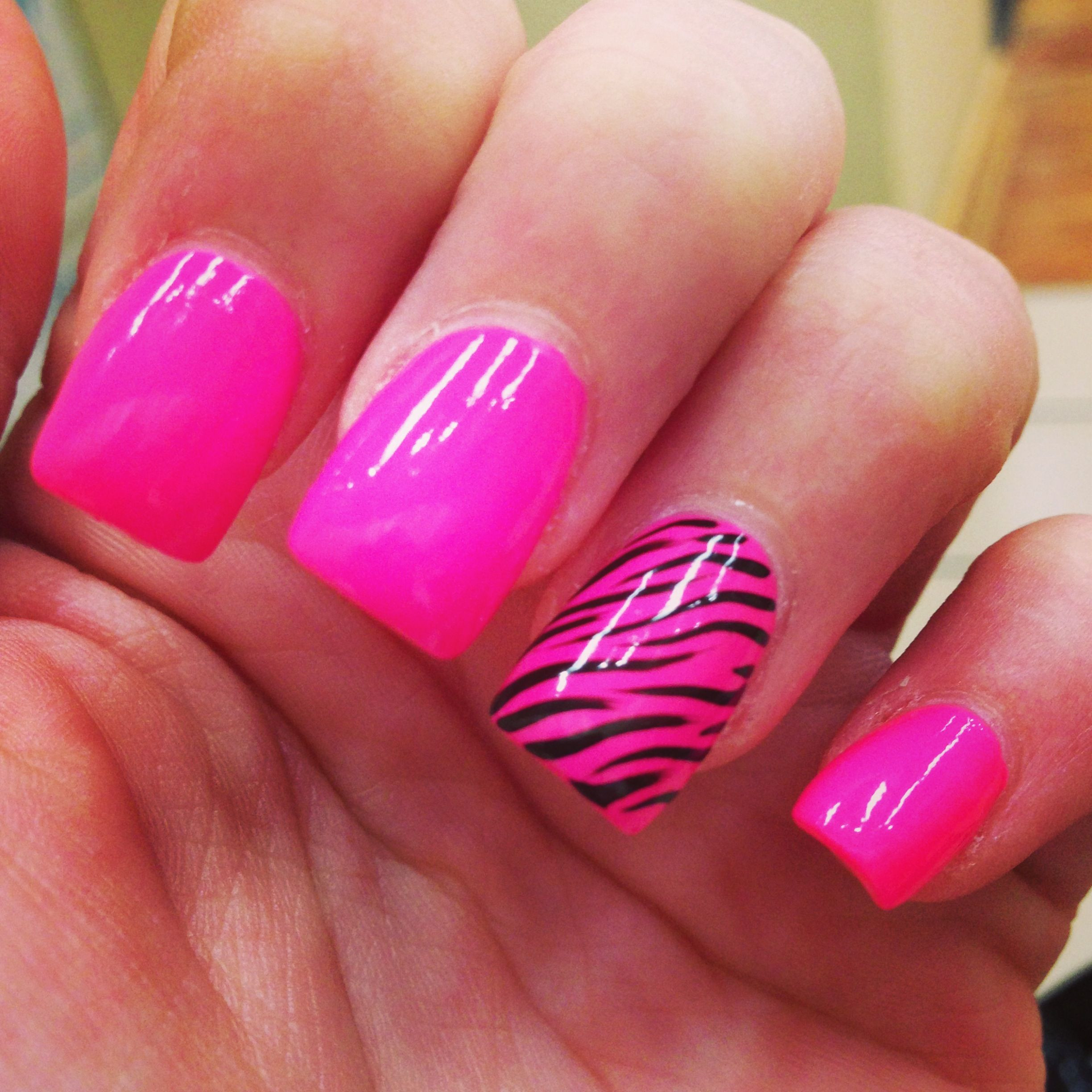Pink Zebra Nail Designs
 Pink zebra nails
