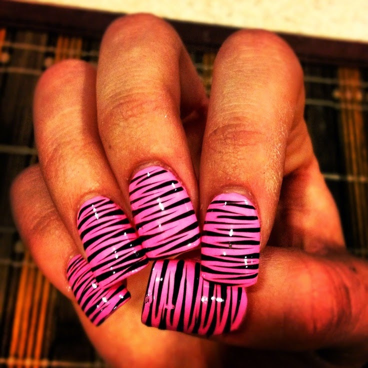 Pink Zebra Nail Designs
 Nail Designs