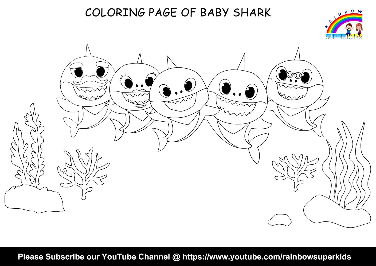 Pinkfong Baby Shark Coloring Pages
 Pinkfong Baby Shark Coloring