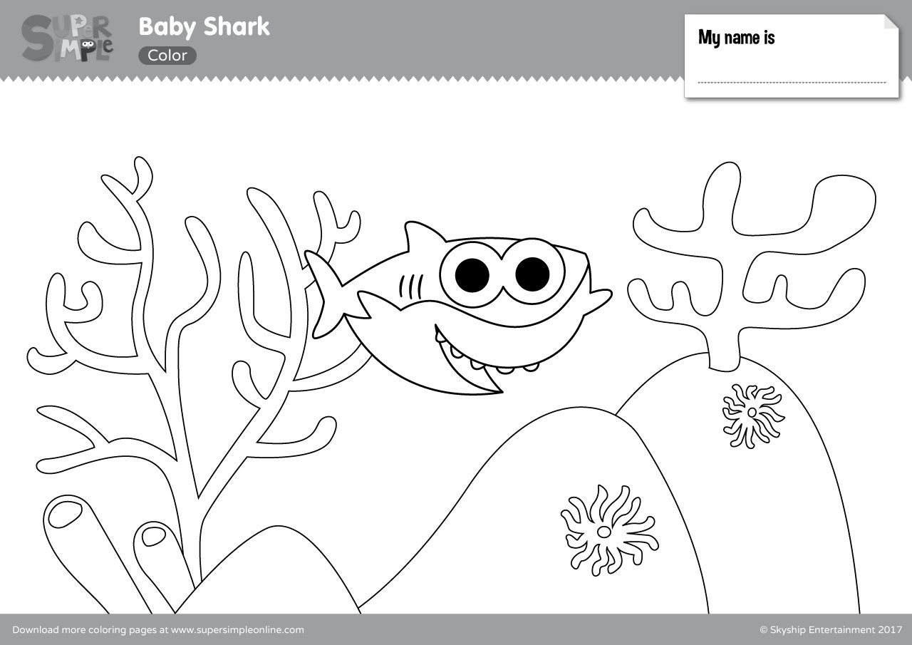Pinkfong Baby Shark Coloring Pages
 Baby Shark Coloring Pages Super Simple