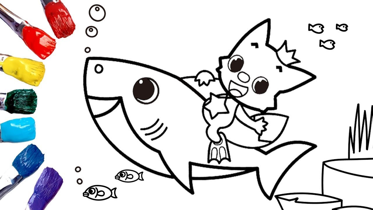 Pinkfong Baby Shark Coloring Pages
 Baby Shark Nursery Rhyme & Coloring Pages for Kids [1080p