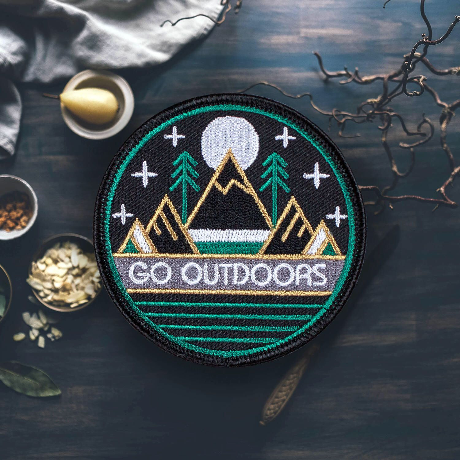 Pins And Patches
 Go Outdoors Hiking Patch Embroidered