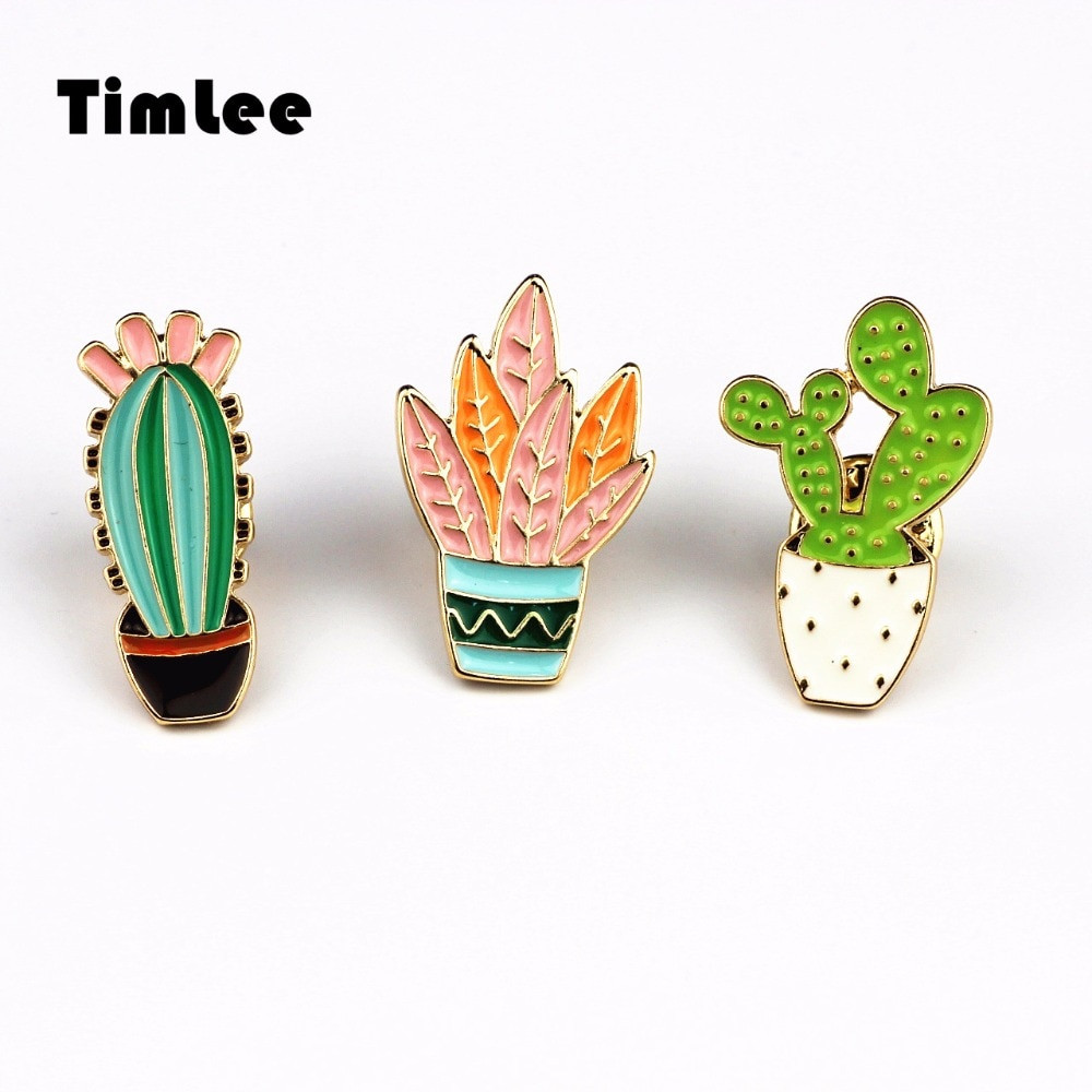 Pins Fashion
 Timlee X230 Free shipping Lovely Delicate Cactus Brooch