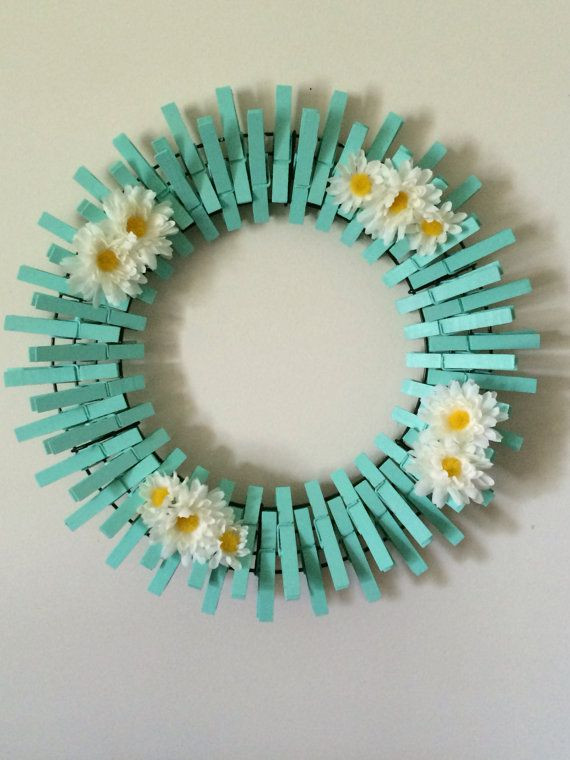 Pins Ideas
 Hand Painted Clothespins wreath diameter is 14 inches