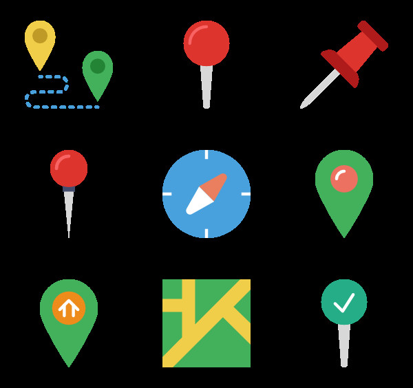 Pins Location
 122 location pin icon packs Vector icon packs SVG PSD