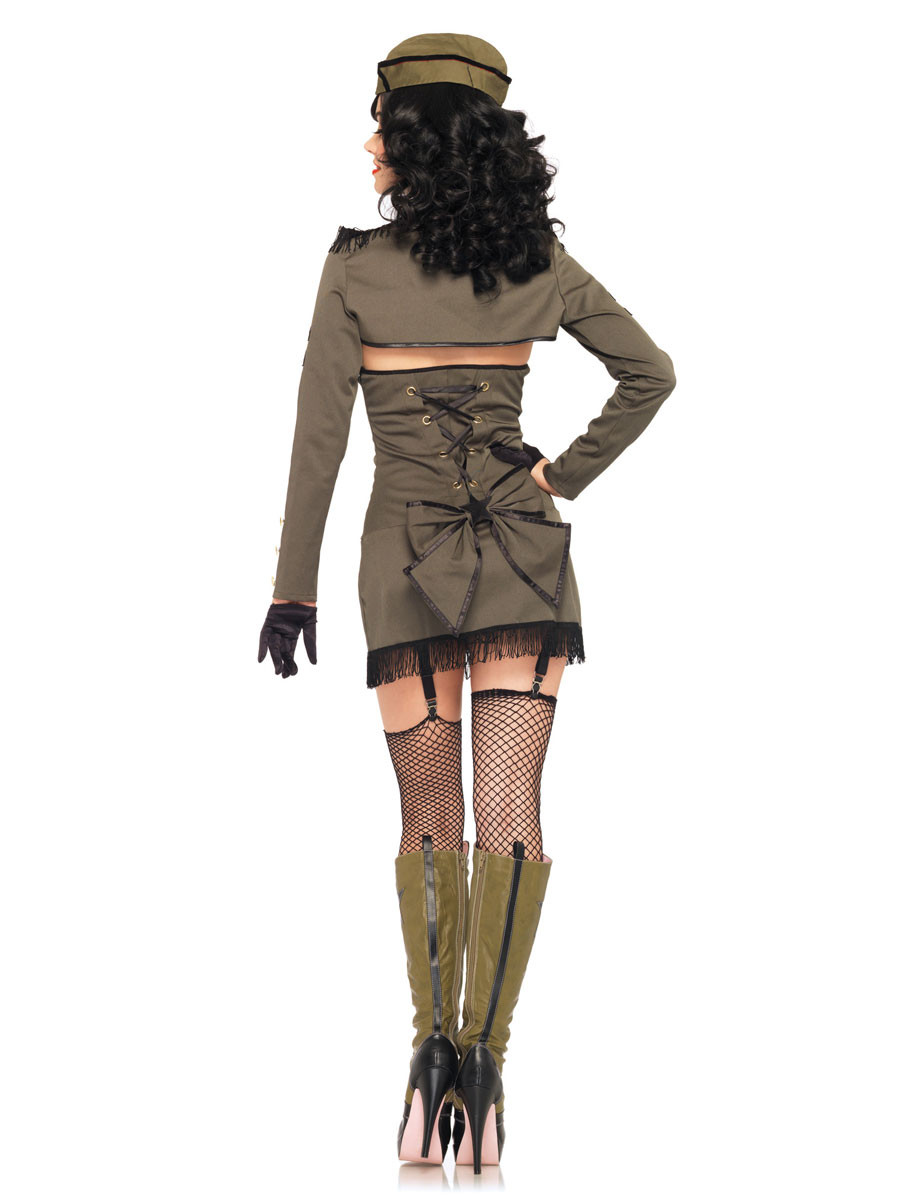 Pins Outfit
 Adult Pin Up Army Girl Costume Fancy Dress Ball