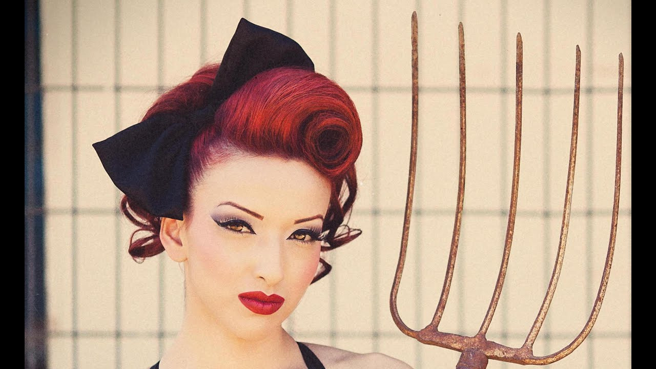 Pins Up Style
 Vintage Updo Pinup Swirl Hair Tutorial Mobile Accessible